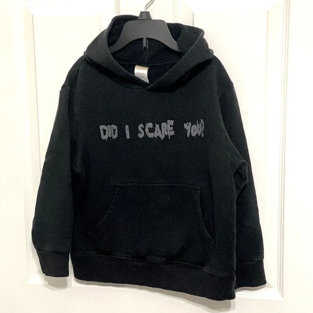 Gymboree Youth Girls Boys Soft Spooky Black Hoodie Sweatshirt Halloween Size 5/6